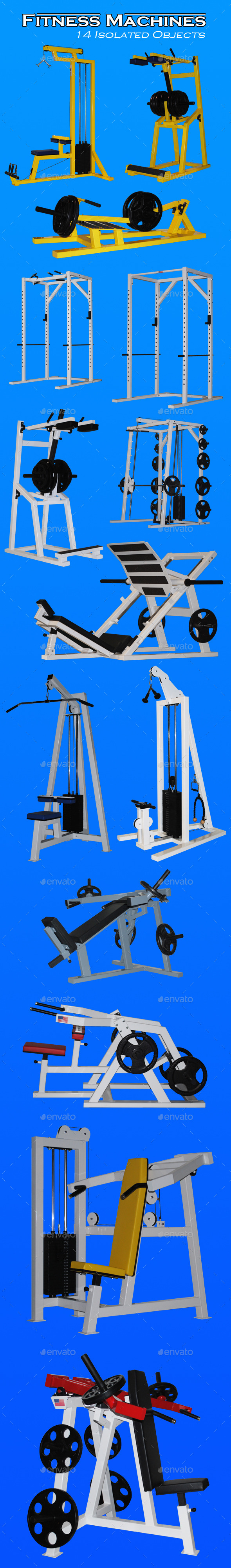 Fitness Machines - Activities & Leisure Isolated Objects