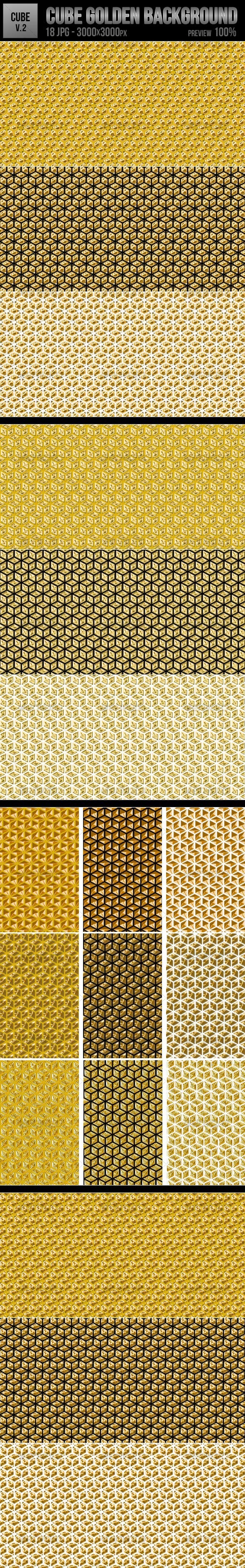 Cube Golden Backgrounds - Abstract Backgrounds