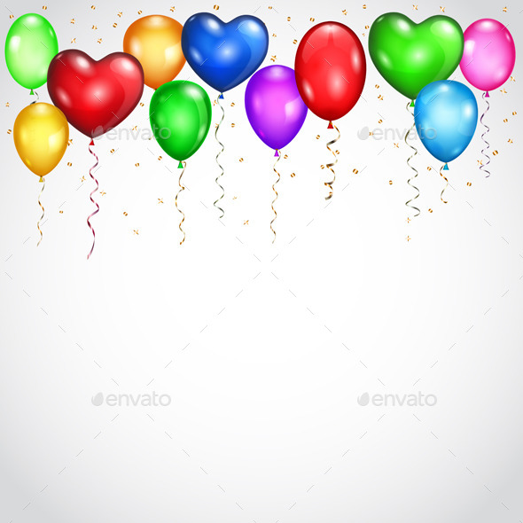 Background with Colored Balloons - Miscellaneous Seasons/Holidays