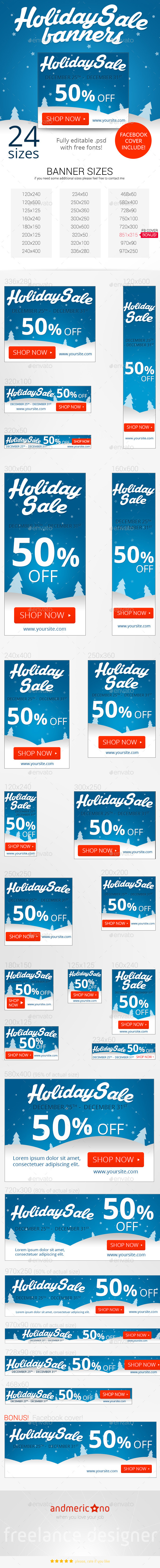 Holiday Sale Banners - Banners & Ads Web Elements