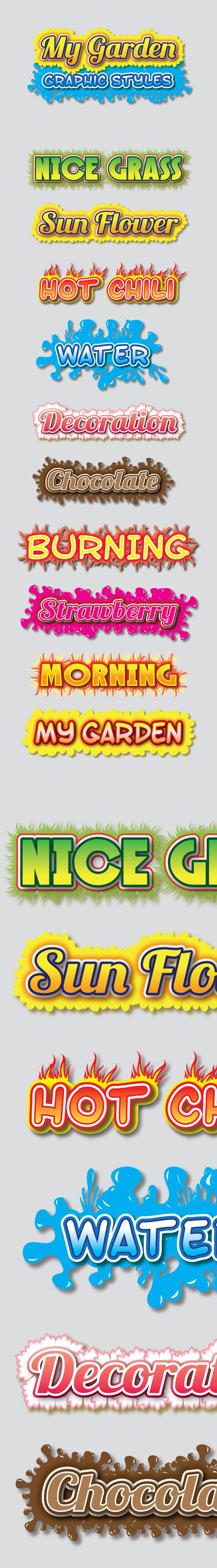 My Garden Graphic Styles for Ai - Styles Illustrator