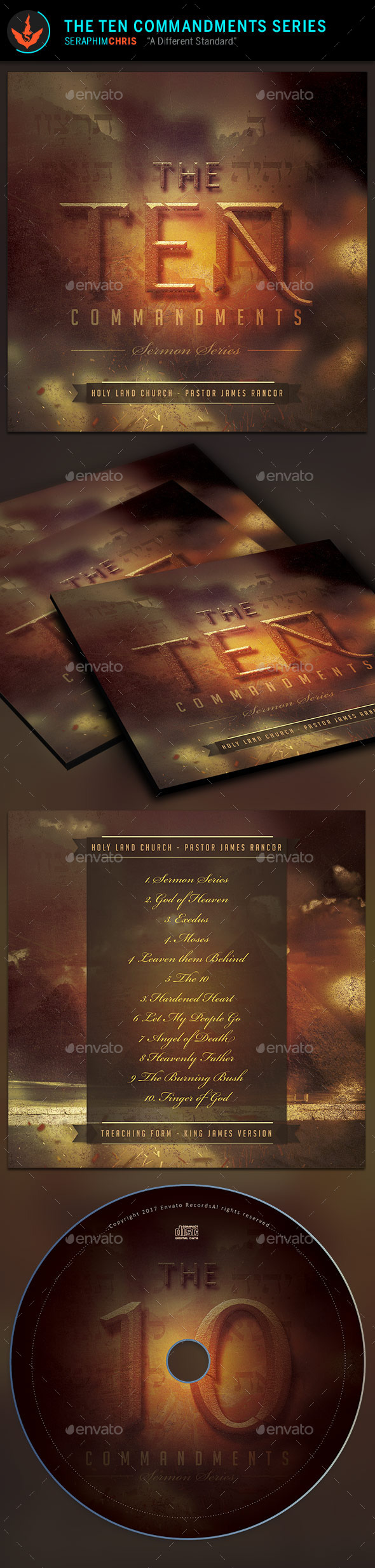 10 Commandments Series: CD Artwork Template - CD & DVD Artwork Print Templates