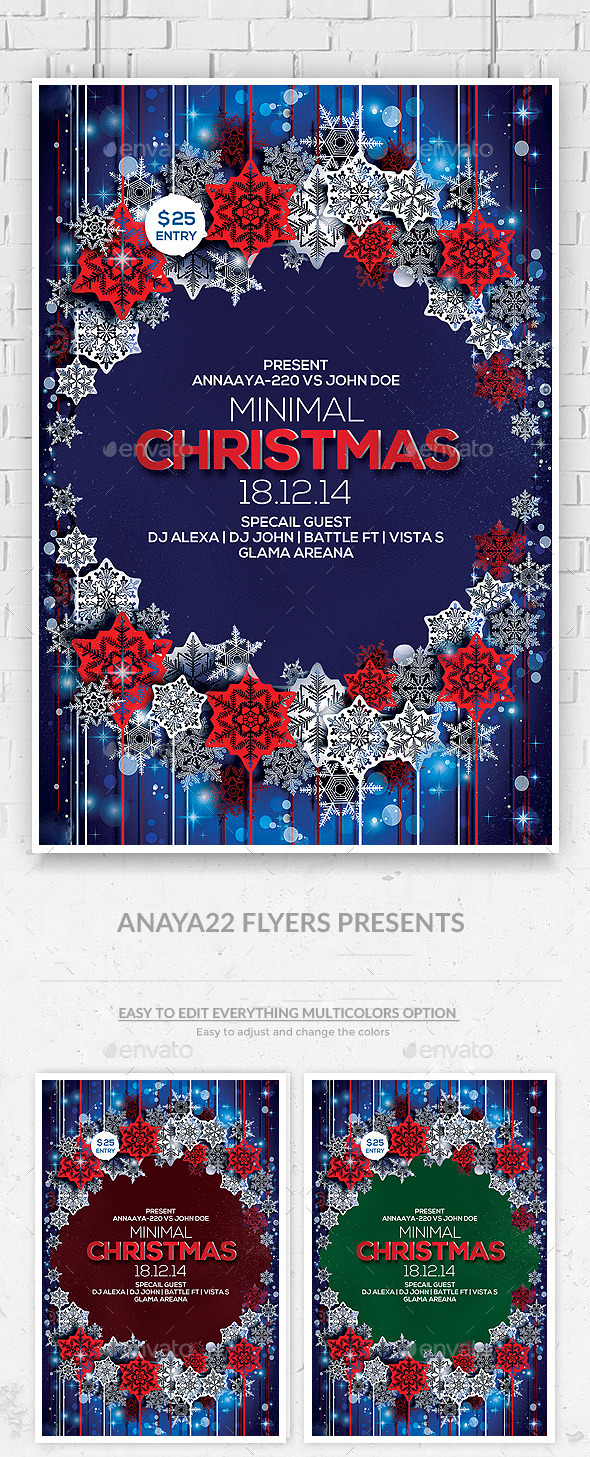 Christmas and Winter Party Flyer Psd Template - Clubs & Parties Events