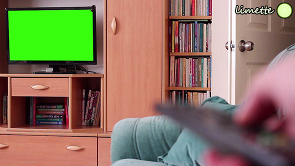Watching TV Green Screen