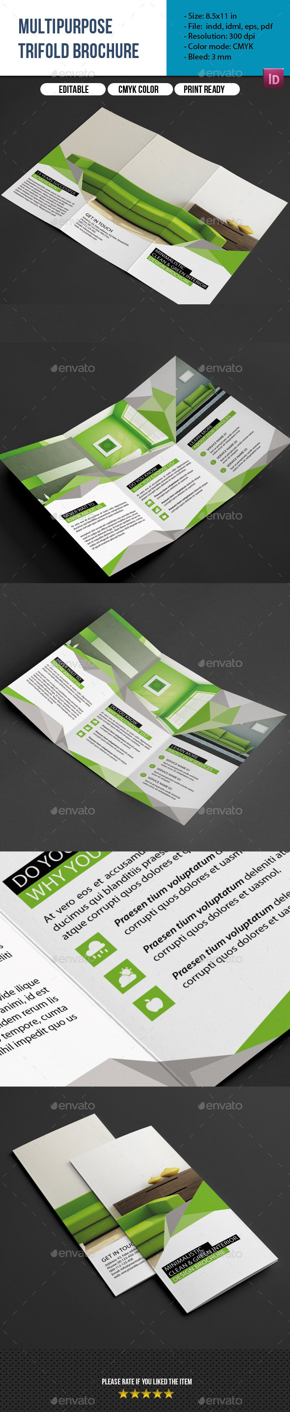 Multipurpose Trifold Brochure - Corporate Brochures