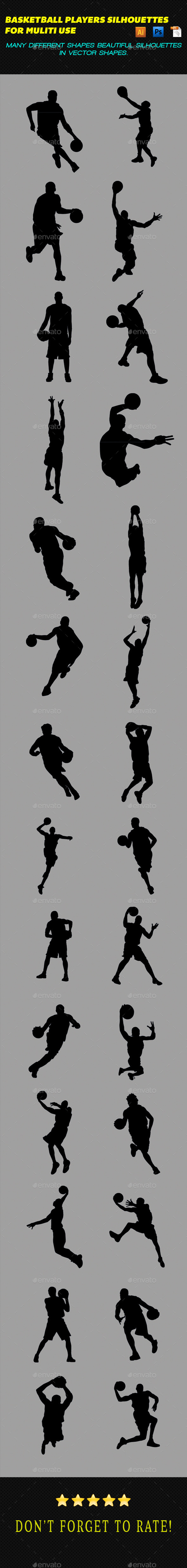 Basketball Players Silhouettes - Sports/Activity Conceptual