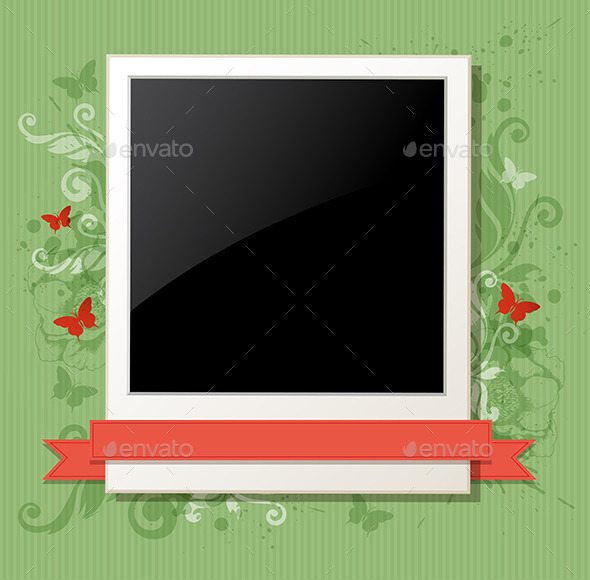 Green Background with Photo - Backgrounds Decorative