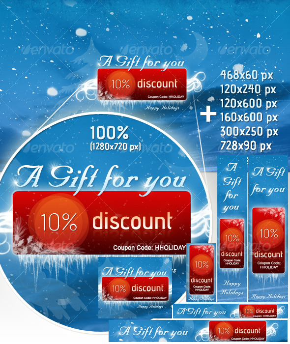 Holiday/Christmas Marketing Banners - Web Elements