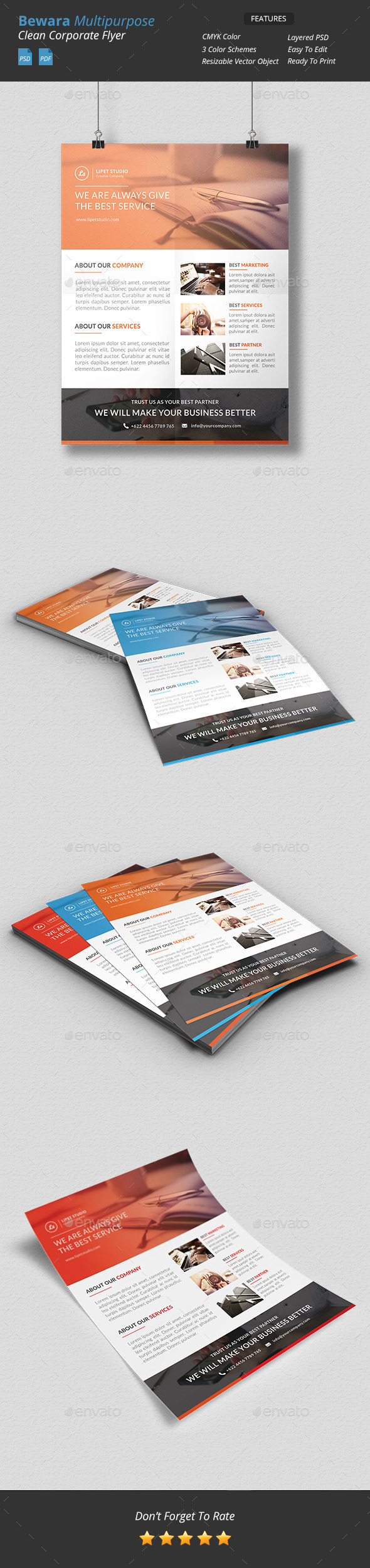 Bewara - Clean Multipurpose Corporate Flyer - Corporate Flyers
