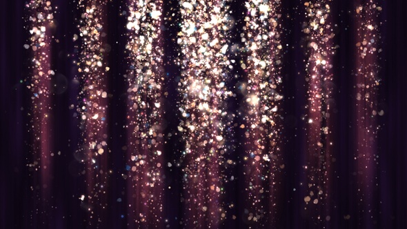 Abstract Royal and Red Particle Confetti and Glitter Curtain