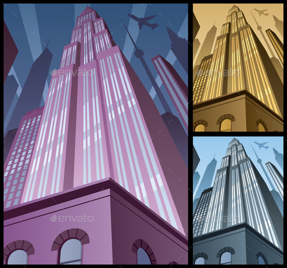Vertical Cityscape - Buildings Objects