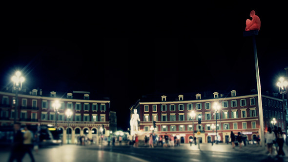 Crowded Square by Night