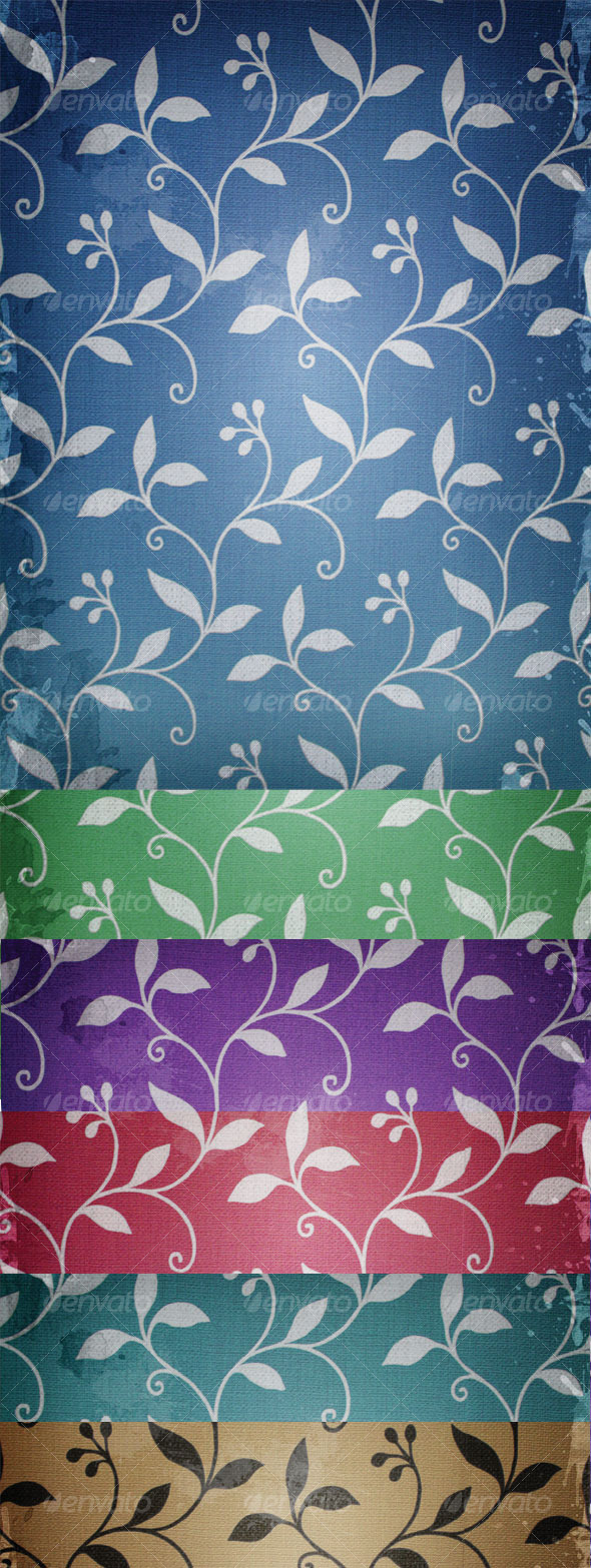 Vintage Floral backgrounds in 7 colors 2448x3264 - Backgrounds Graphics