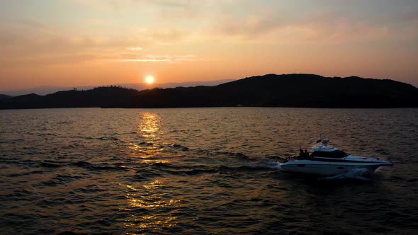 Boat at Sunset Lake Baikal 07 4k