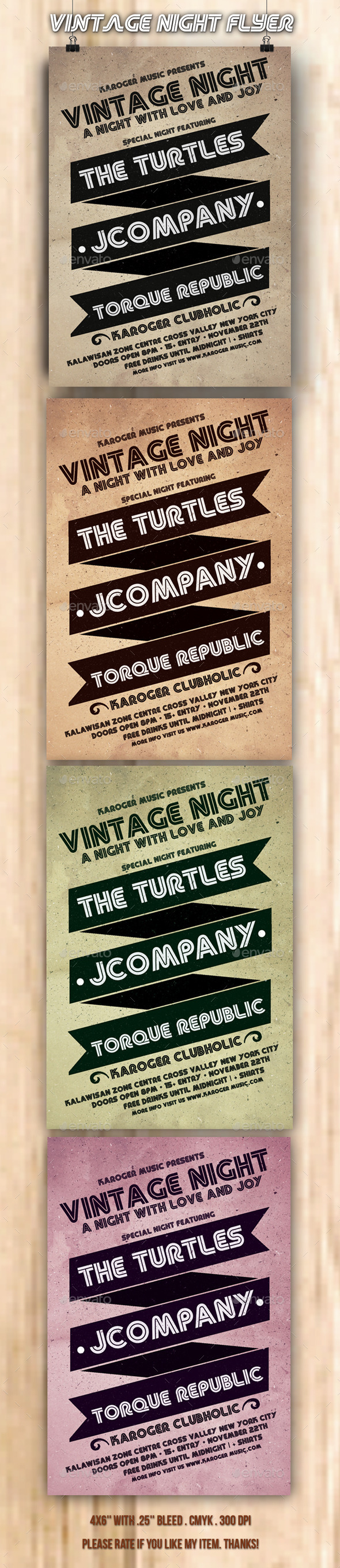 Vintage Night Flyer - Events Flyers