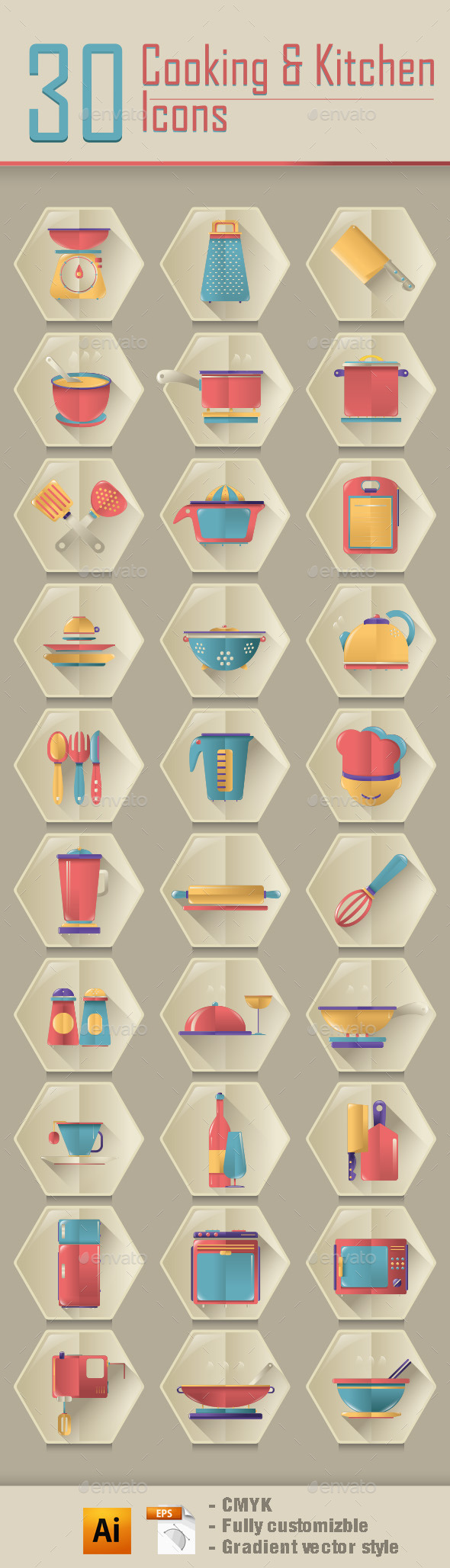 Cooking & Kitchen Icons - Food Objects