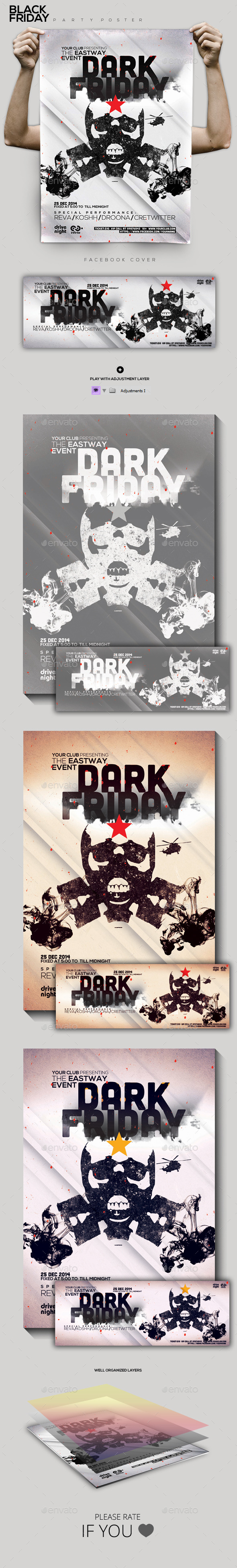 Black Friday Party Flyer/Poster - Clubs & Parties Events
