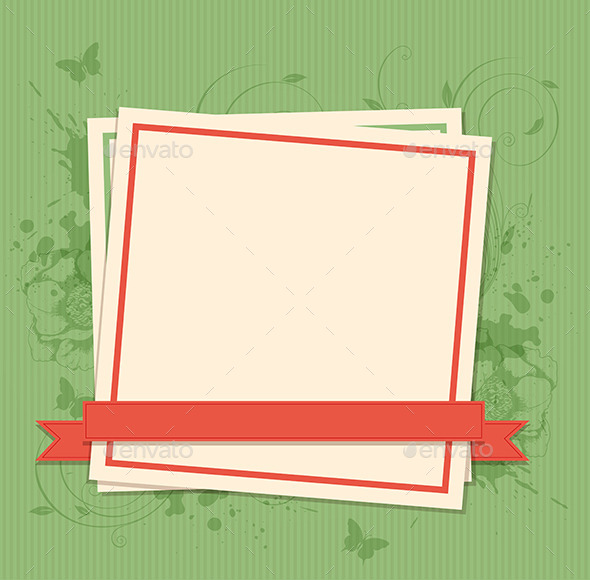 Green Background with Paper Frame - Backgrounds Decorative