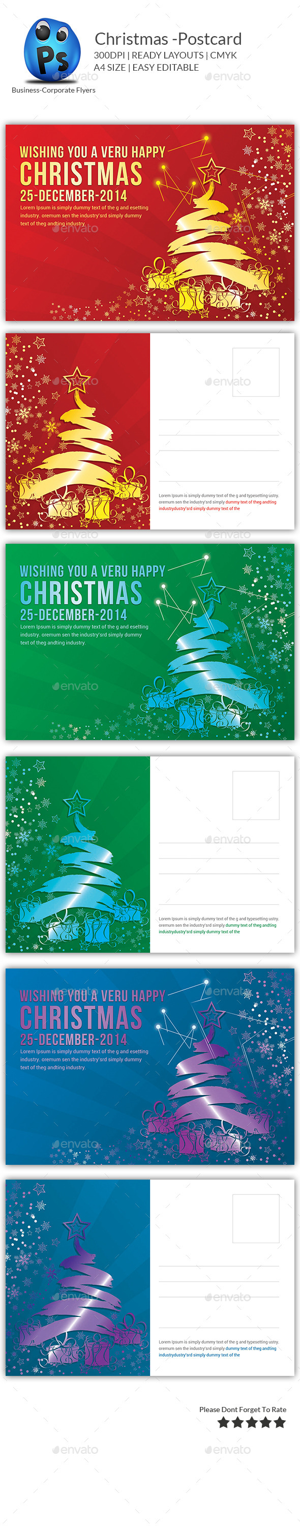 Christmas - Postcard Templates - Cards & Invites Print Templates