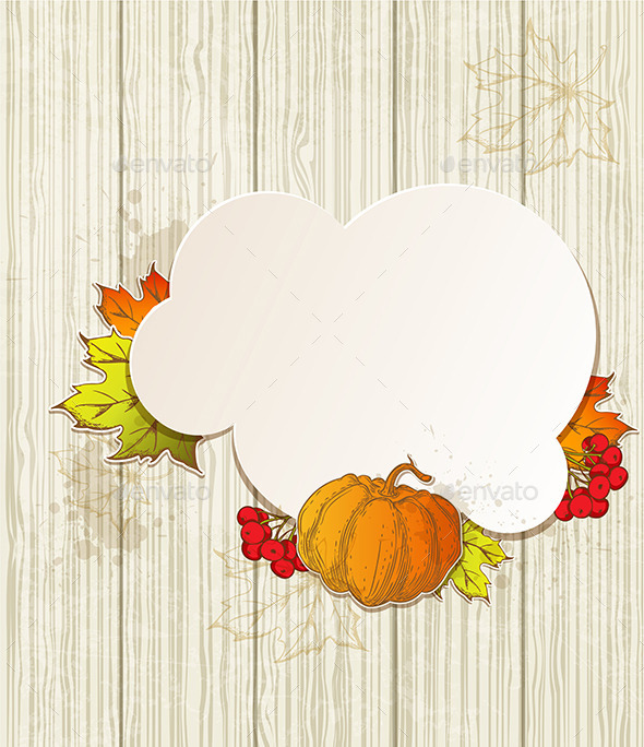 Background with Pumpkin and Leaves - Seasons Nature