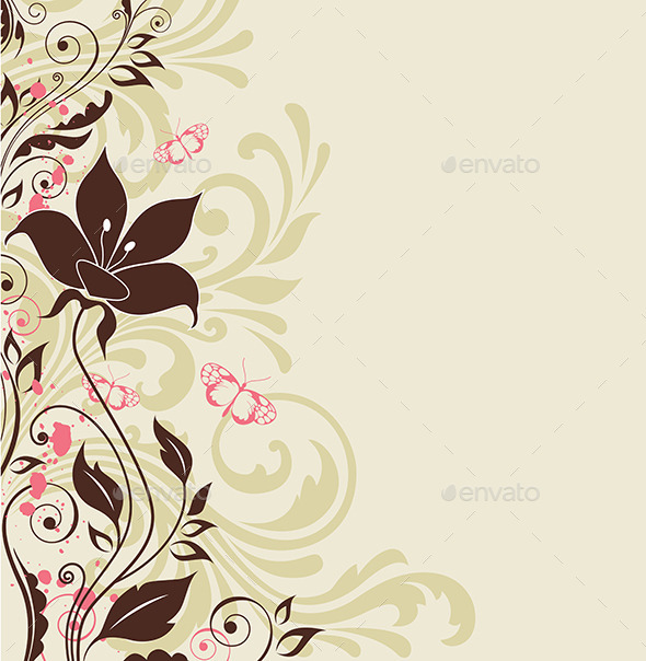 Decorative Background with Flowers - Backgrounds Decorative