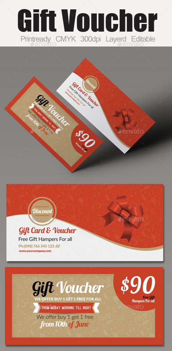 Multi Use Business Gift Voucher - Cards & Invites Print Templates