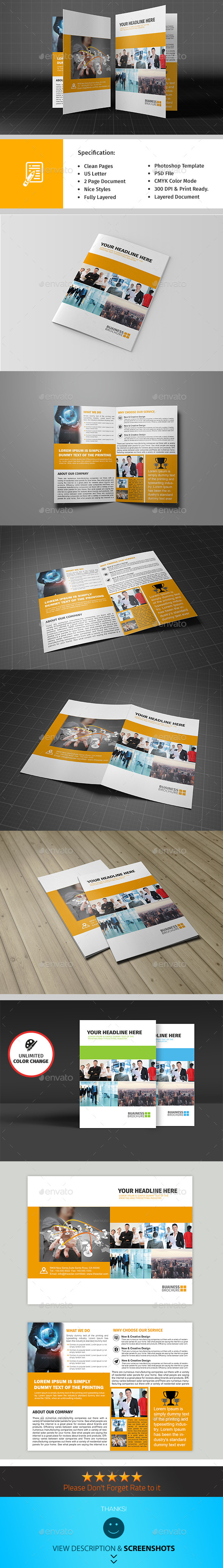 Bifold Corporate Brochure Template Vol04 - Informational Brochures