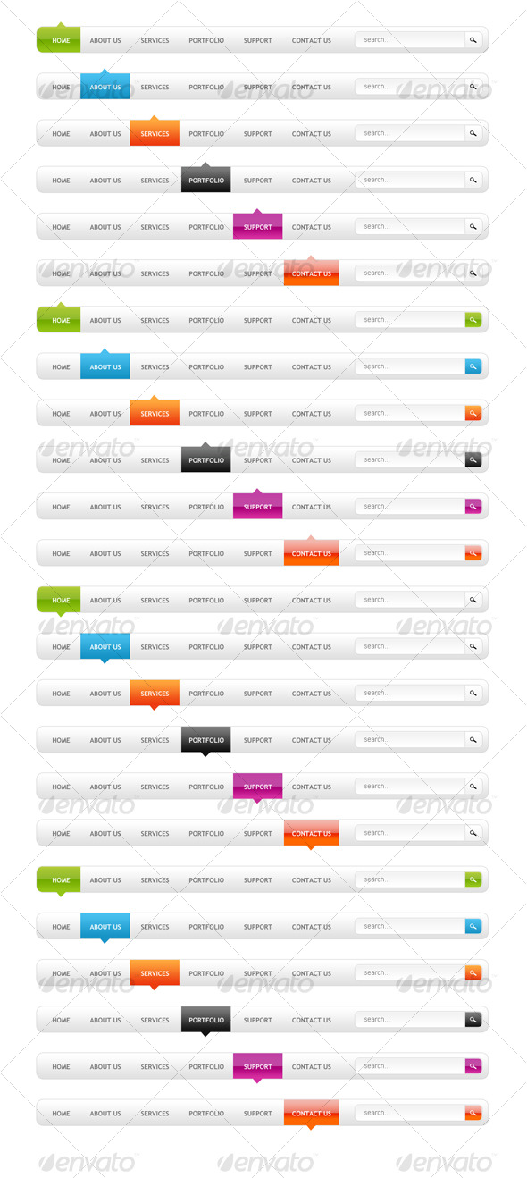 Smart Menu In 6 Colors with Search Box - Miscellaneous Web Elements