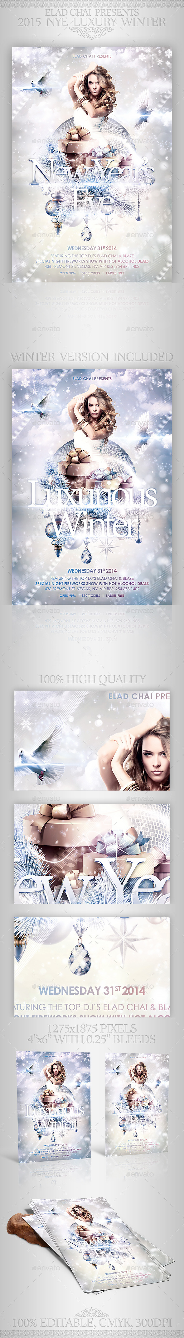 2015 NYE Luxury Winter Flyer Template - Holidays Events