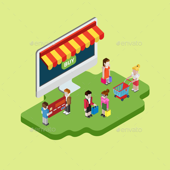 Isometric Online Shopping Design - Concepts Business