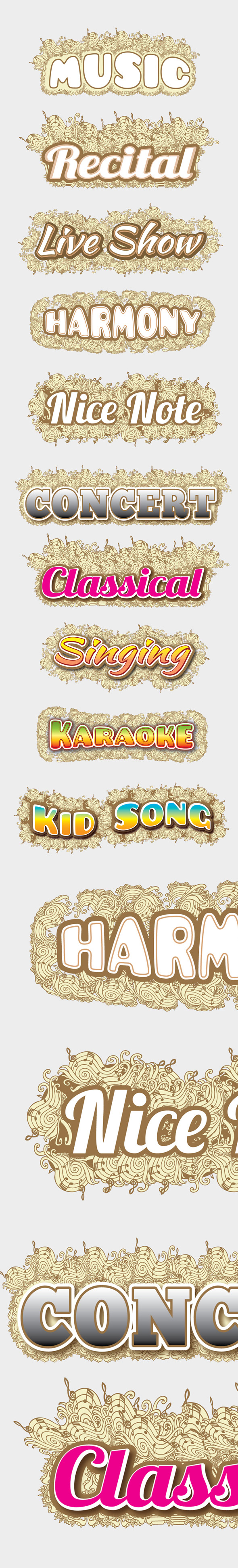 Music Graphic Styles for Ai - Styles Illustrator