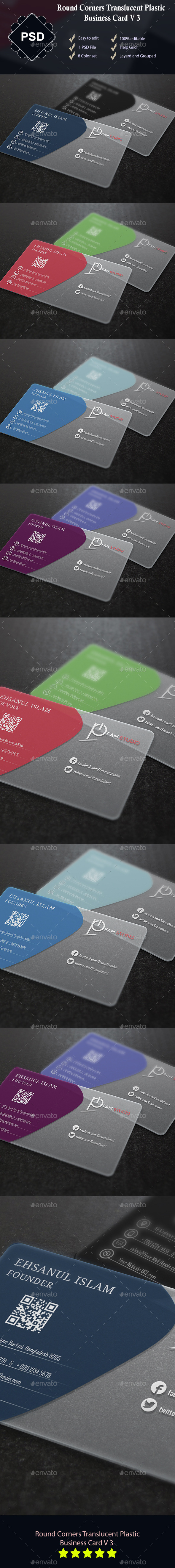 Round Corners Transparent Plastic Business Card - Creative Business Cards