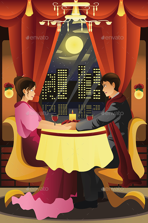 Couple Having Dinner - Valentines Seasons/Holidays