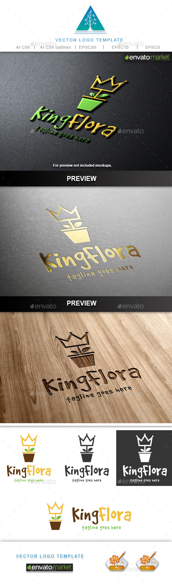 King Flora Logo - Crests Logo Templates