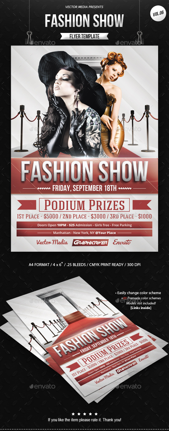 Fashion Show - Flyer [Vol.06], Print Templates | GraphicRiver, image size:590x1505