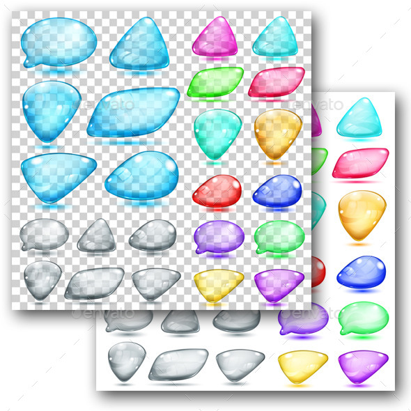 Colored Glass Shapes - Decorative Symbols Decorative