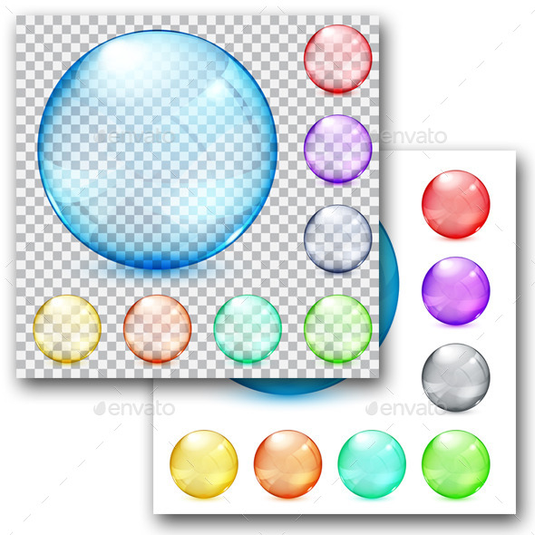Multicolored Glass Spheres - Decorative Symbols Decorative