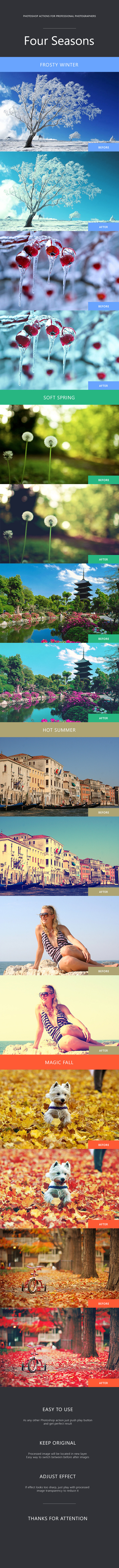 Four Seasons Photoshop Actions Pack - Photo Effects Actions
