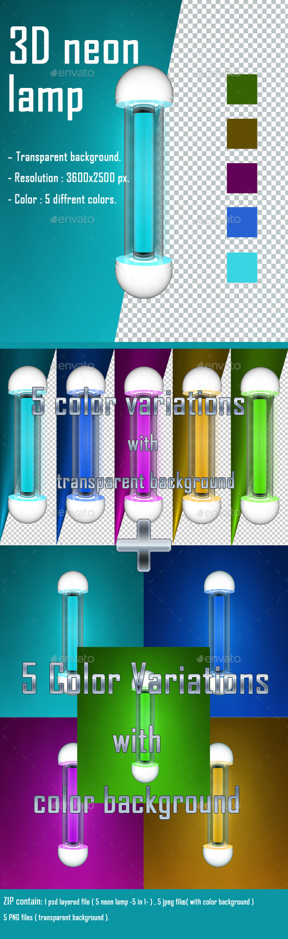 3D Neon Lamp - Objects 3D Renders