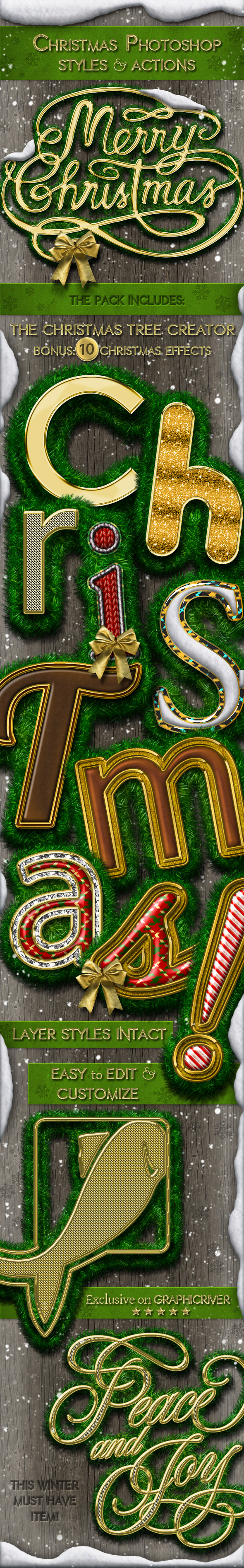 Christmas Styles Photoshop Creation Kit - Text Effects Actions