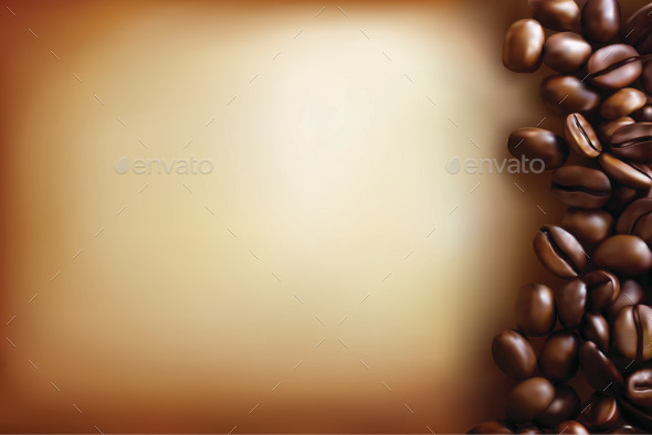 Background with Coffee Beans and Old Paper - Backgrounds Decorative