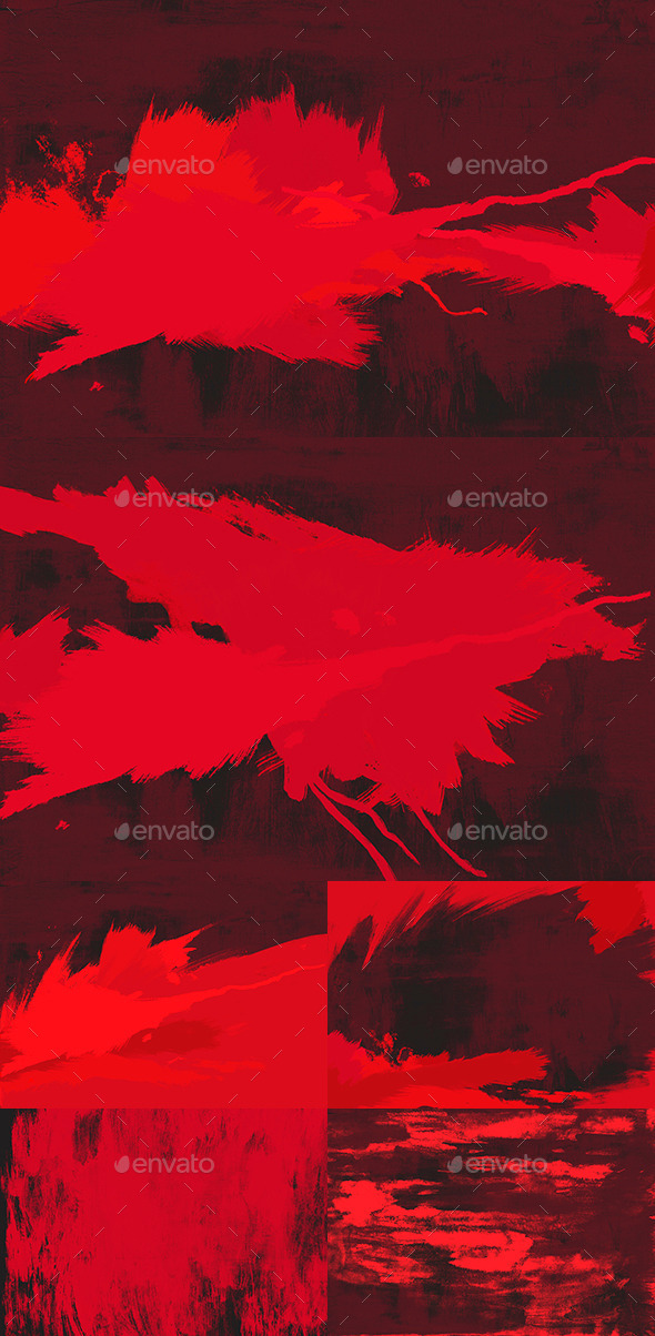 6 Red Paint Backgrounds - Abstract Backgrounds