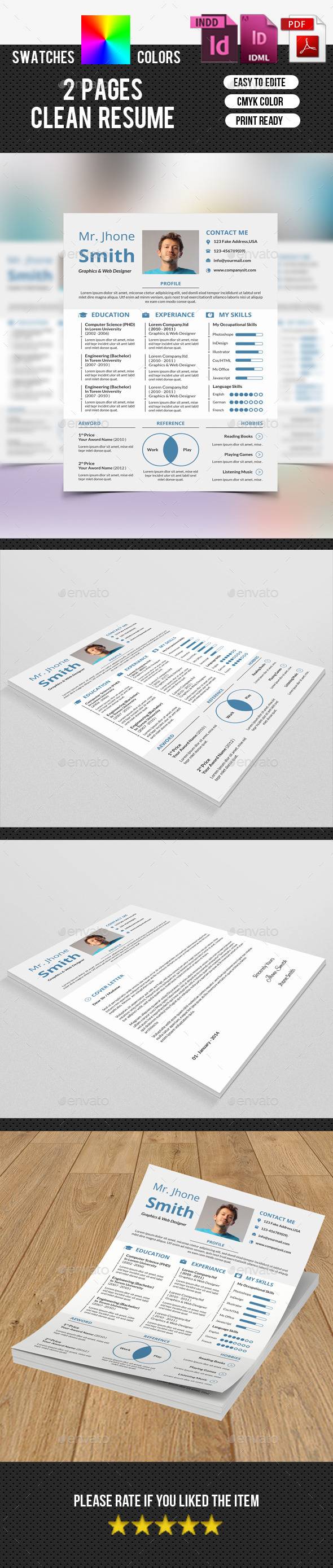 Clean Resume-V12 - Resumes Stationery