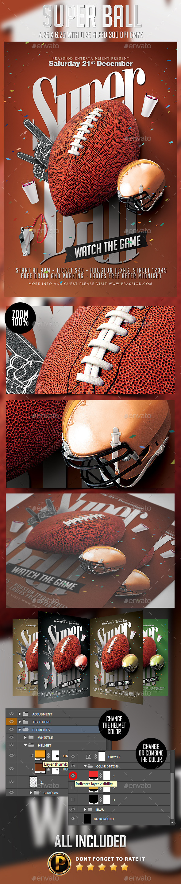 Super Ball Flyer Template - Sports Events