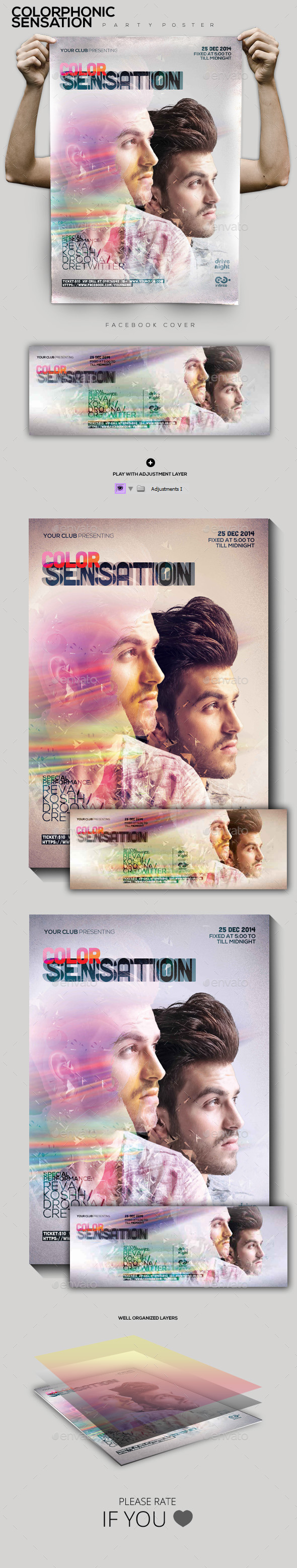 Colorphonic Guest Dj Party Flyer/Poster - Clubs & Parties Events