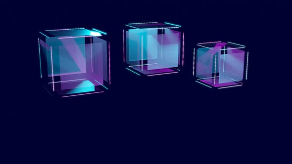 Abstract Cubes on a Black Background