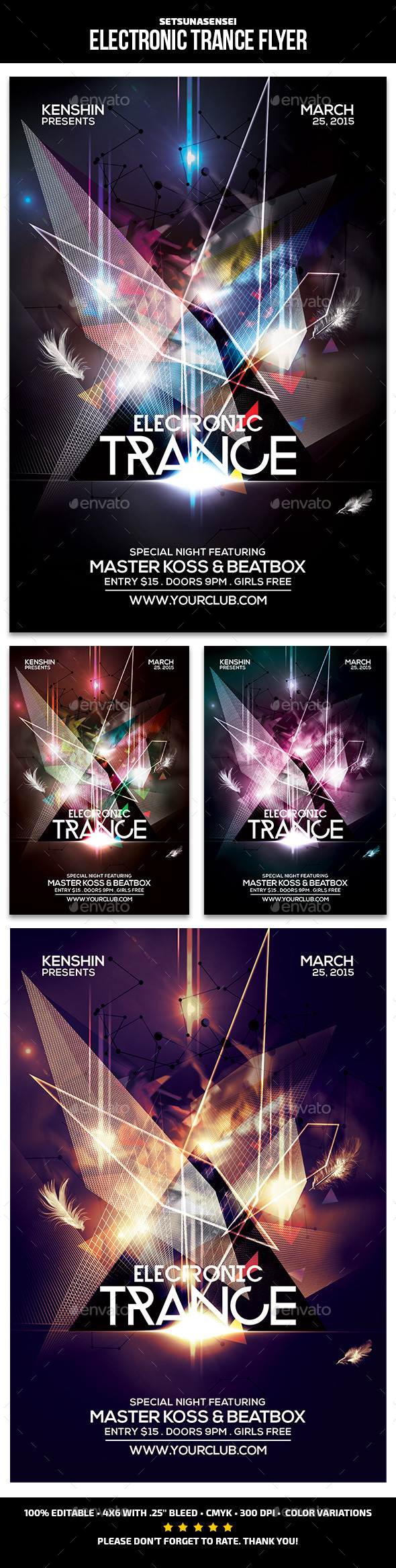 Electronic Trance Flyer - Clubs & Parties Events