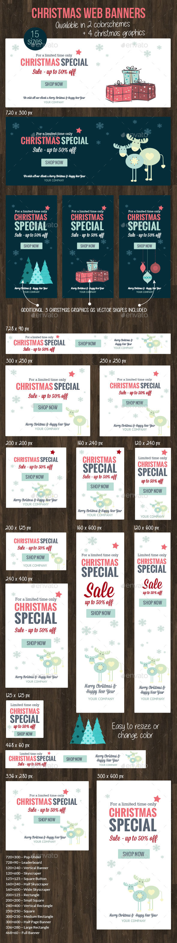 Christmas Web Banner 2015 - Banners & Ads Web Elements