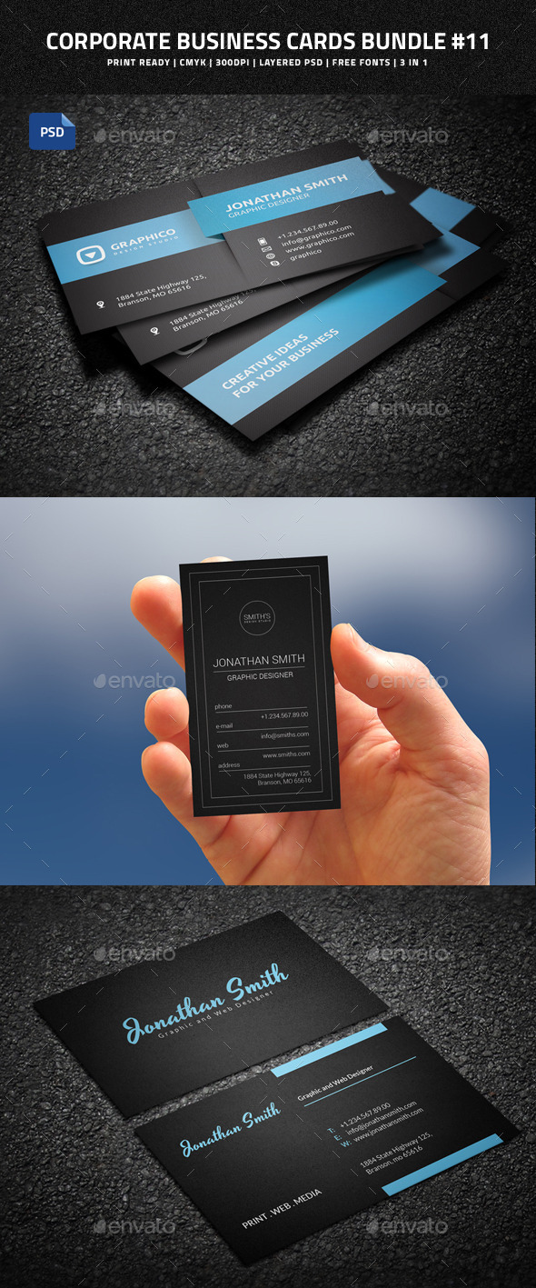Corporate Business Cards Bundle #11 - Corporate Business Cards