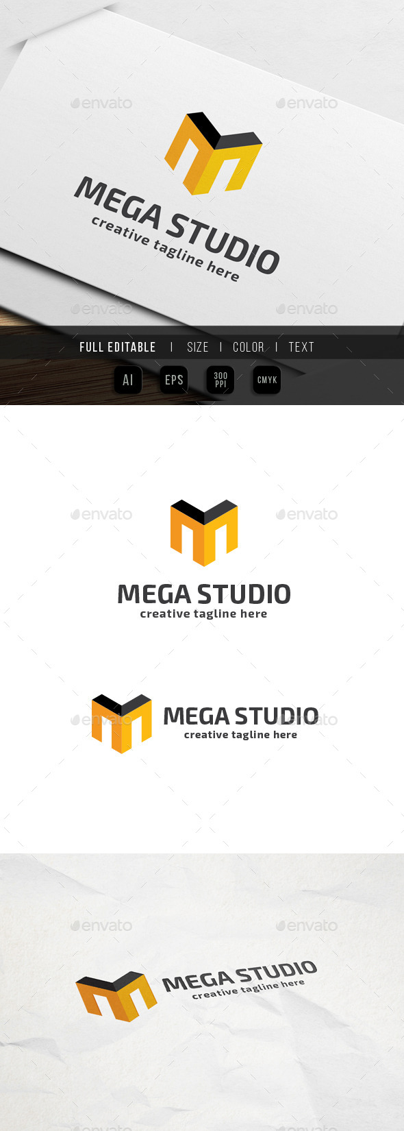 Mega Studio - letter M - Letters Logo Templates